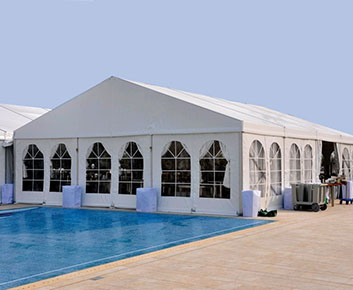10×30 White Party Tent With Clear Windows