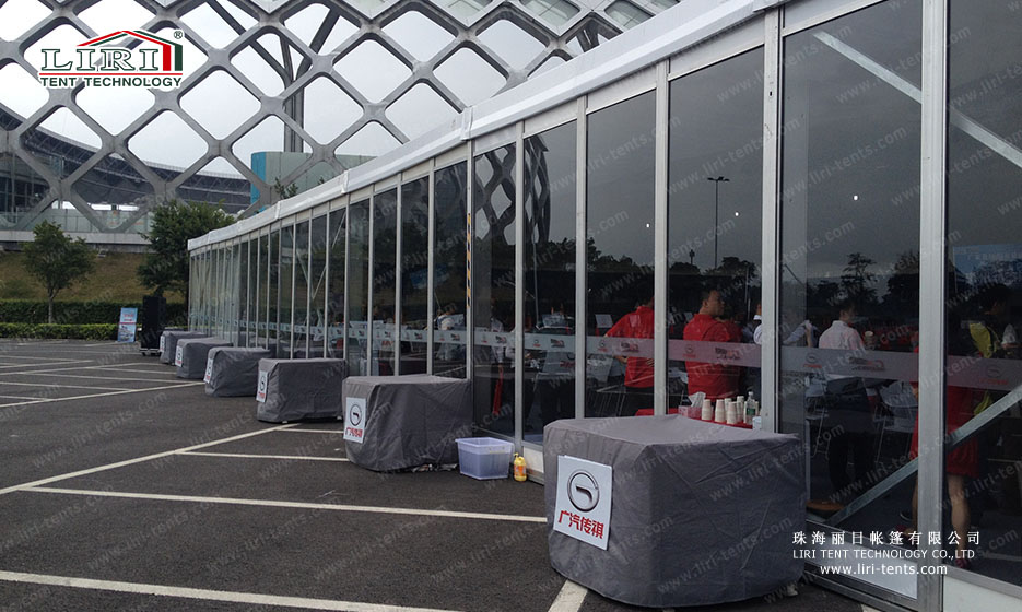 canopy tent with glass wall