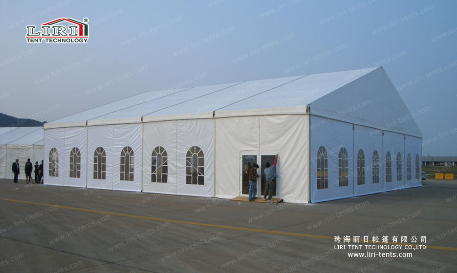 commercial party with used tent