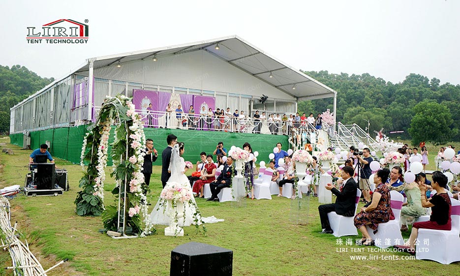 outdoor wedding tent with glass wall