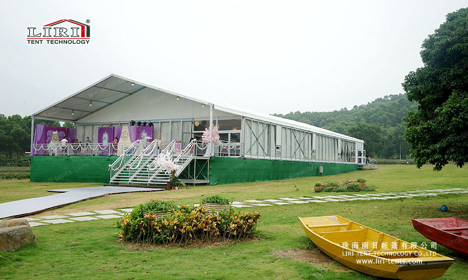 white outdoor wedding marquee tent