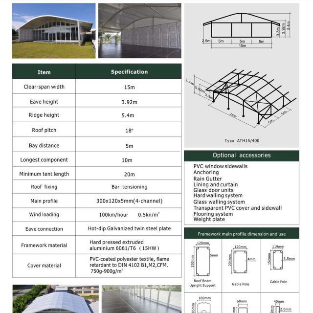 Carpa Arcum de 15 m de luz