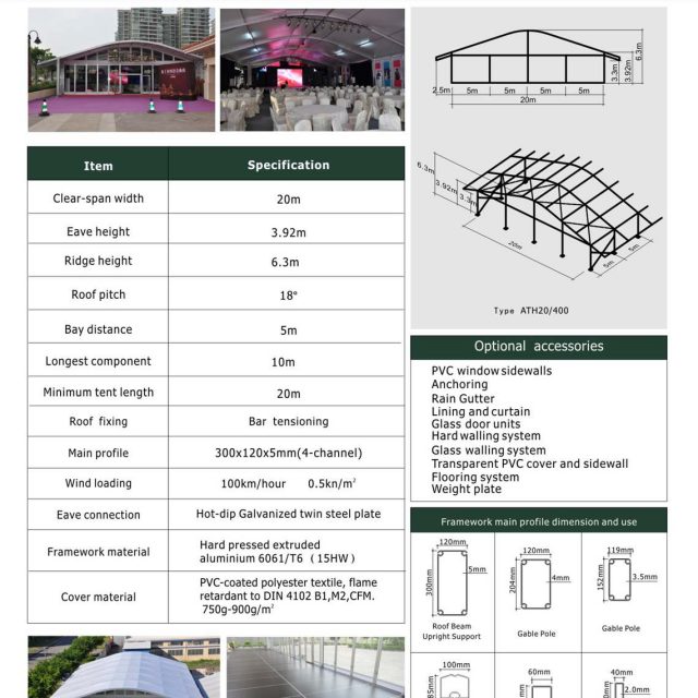 Carpa Arcum de 20 m de luz