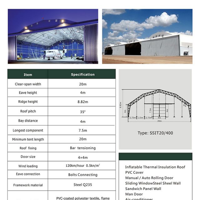 Carpa industrial con estructura de acero de 20 m de luz