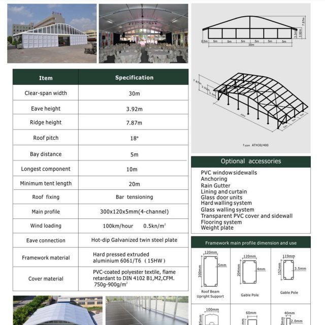 Carpa Arcum de 30 m de luz