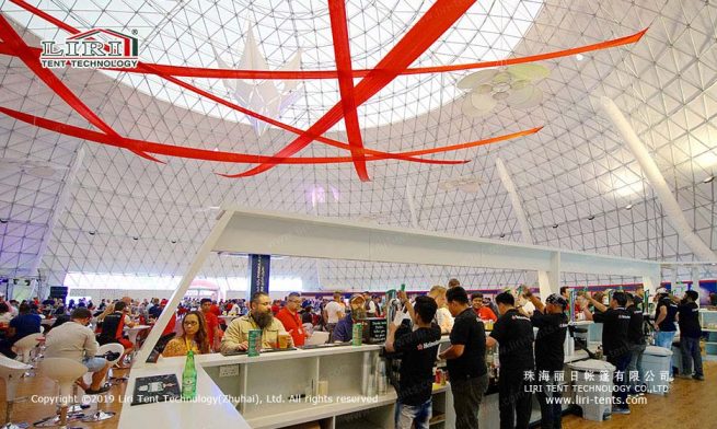 Tienda de campaña tipo cúpula semiesférica de 60 m 2