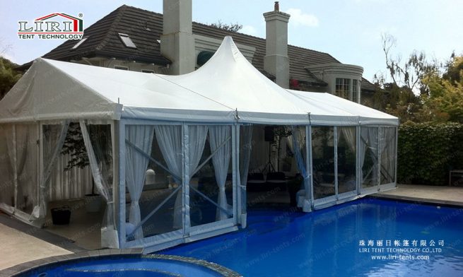 Carpa para fiestas mixta de techo alto 2