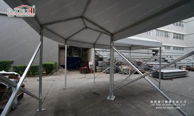 carpa de esquina para pasarela de 90°