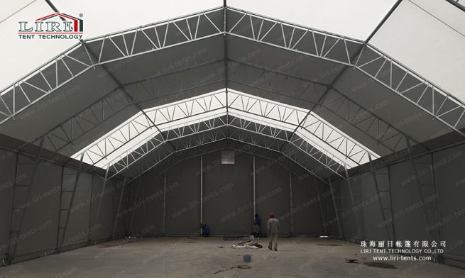 carpa industrial con estructura de acero