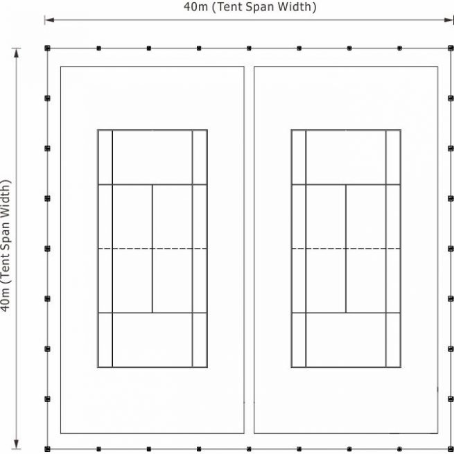Recommended size for Double Tennis Hall