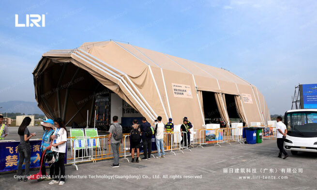 Carpa militar tipo hangar con estructura de concha (2)