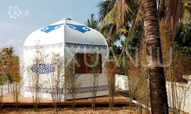 Tienda de glamping tipo yurta