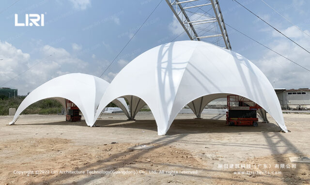Carpas tipo cúpula tipo crossover para grandes eventos