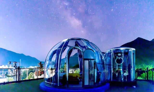 Casa de burbujas transparente para restaurante o jardín