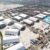 Vista aérea de la distribución del recinto de una gran carpa de un festival de la cerveza, con múltiples zonas de actividades